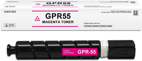 GPR-55 Magenta Toner Cartridge Compatible for Canon GPR55 0483C003 for ImageRunner Advance C5535i C5540i C5550i C5560i Printer