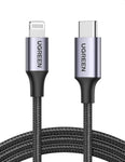 UGREEN USB C to Lightning Cable 10FT - MFi Certification Lightning Cable Compatible with iPhone 14/14 Pro/14 Pro Max, iPhone 13/12/11/X/XR/XS/8 Series, iPad 9, AirPods Pro, and More