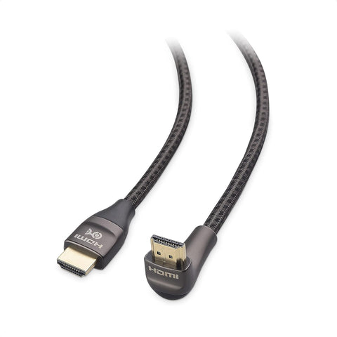 Cable Matters 48Gbps Ultra HD 8K Right Angle HDMI Cable 6.6 ft (270 Degree HDMI Cable) with 8K @120Hz, 4K @240Hz and HDR Support in Black