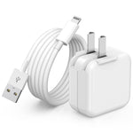 iPad Charger, iPhone Charger [Apple MFi Certified] 12W USB Wall Charger Foldable Portable Travel Plug with 6.6FT Lightning Cable Compatible with iPhone, iPad, iPad Mini 1/2/3/4/5, iPad Air 1/2/3