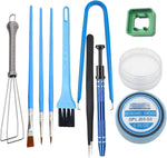10 Pieces Keyboard Lube Kit Come with 0.35OZ GPL 205G0 and 2 in 1 Switch Opener for Cherry Mx Gateron Switches Contains Keycap Puller Switch Puller Stem Holder Lube Brush Tweezers