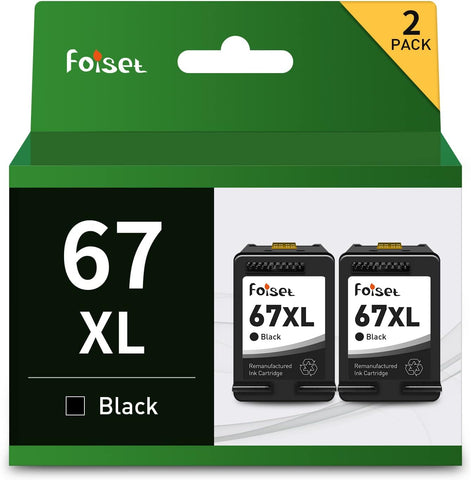 67xl 67 Ink Cartridges Black Combo Pack Replacement for HP Ink 67 67xl Black Ink Cartridge for HP Envy 6052 6055 6055e 6075 Pro 6452 6455 6458 DeskJet 1255 2732 2752 2755 DeskJet Plus 4100 4152