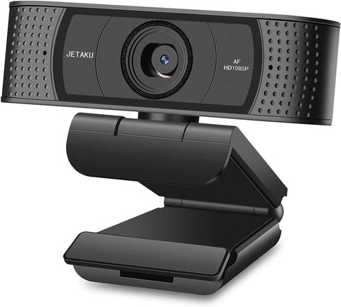Webcam with Microphone-Computer Camera with Privacy Shutter for PC/Mac/Laptop/MacBook,USB 1080P Webcam Plug and Play,Low-Light Correction and Autofocus