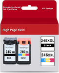 245XXL 246XXL Ink Cartridge Replacement for Canon PG-245XXL CL-246XXL for Canon PIXMA IP2820 MX490 MX492 MG2420 MG2520 MG2525 MG2920 MG2922 Printer (2-Pack Black, Tri-Color)