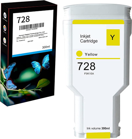 Aomya Ink Cartridge Replacements for HP 728 300ml Yellow F9K16A for Printers DesignJet T730 36-in Printer, DesignJet T830 24-in MFP, DesignJet T830 36-in MFP (Yellow)