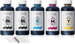 LOTSA. STYLE Premium Water Based Eco Solvent Ink Refill for Inkjet Printers Workforce EcoTank Printing (CMYK, 120ml x 5)