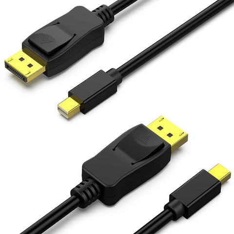 BENFEI Mini DisplayPort to DisplayPort Cable, 2 Pack Mini DP(Thunderbolt Compatible) to DP 6 Feet Cable (Male to Male) Gold-Plated Cord, Supports Supports 4K@60Hz, 2K@144Hz