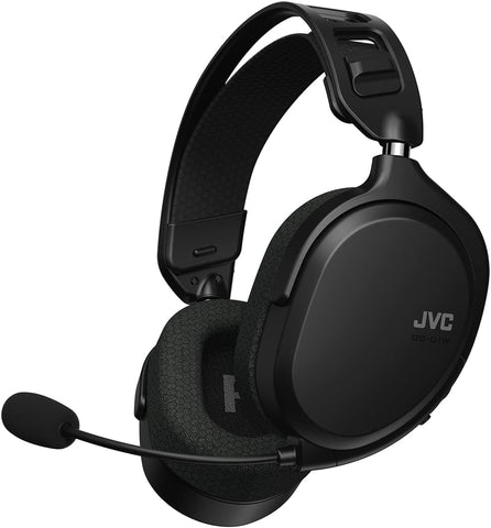 JVC Ultralight Gaming Headset for Superior Comfort, 2.4GHz Wireless Connection (Low Latency 40ms), 40mm Driver Unit, Detachable Microphone and Cable, Lightweight Design - GG01W (Black)