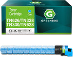 GREENBOX Compatible TN626C TN628 TN330 TN328 High Yield Toner Cartridge for Konica Minolta TN-626 TN 626 for Bizhub C450i C550i C650i Printer ACV1130 ACV1230 ACV1330 ACV1430 (28000 Pages, 1 Cyan)