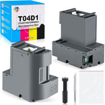 Poschink T04D1 T04D100 Ink Maintenance Box for ET-15000 ET-3750 ET-3760 WF-2860 ET-4760 ET-3850 ET-4850 XP-5100 ET-3710 ET-5150 ET-3830 ET-M1000 ST-3000 ET-M2170 Etc. Printers, 2 Packs