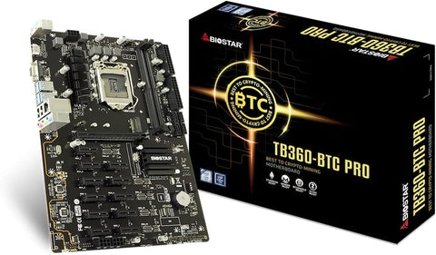 Biostar USA Warranty TB360-BTC PRO 2.0 Core i7/i5/i3 (Intel 8th and 9th Gen) LGA1151 Intel B360 DDR4 12 GPU Mining Motherboard Upgraded Model