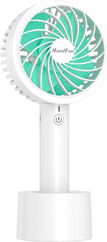 HandFan 15dB Super Quiet Portable Handheld Fan, 4 Turbe Blades Drive, Mini Personal Hand Fans for Women, USB Rechargeable Makeup Lash Fan, for Office Travel Outdoors