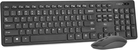 Wireless Keyboard and Mouse Combo - Rii Standard Office Wireless Keyboard and Mouse for Windows/Android TV Box/Raspberry Pi/PC/Laptop/PS3/4 (1PACK)