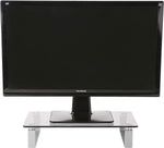 Mind Reader CLR, Desktop Monitor Riser for Computer, Laptop, Desk, iMac, Dell, HP, Clear, 22" wide x 8" long x 3" high, Small Glass Stand