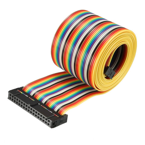 uxcell IDC Rainbow Wire Flat Ribbon Cable 34 Pins 148cm Length 2.54mm Pitch Type-B