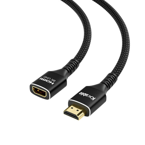 8K HDMI Extension Cable 8 FT, HDMI 2.1 Ultra High Male to Female Speed Cord Adapter, Compatible with MacBook Pro, PS5, Xbox, Series X, UHD TV, Blu-ray, Laptop and More