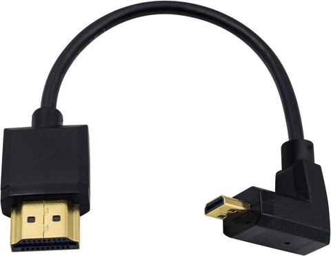 Duttek Micro HDMI to Standard HDMI Cable, Micro HDMI to HDMI Adapter Cable, Extreme Thin Down Angled Micro HDMI Male to HDMI Male Cable for 1080P, 4K, UltraHD, 3D, Ethernet (6 inch/ 15cm)