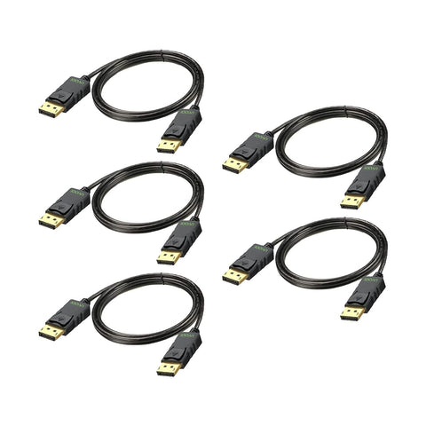 DisplayPort to DisplayPort Cable 3ft 5-Pack, UVOOI 4K DisplayPort DP 1.2 Cable Cord [4K@60Hz, 2K@165Hz/144Hz] Compatible with Laptop PC TV Gaming Monitor