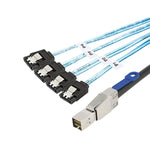 CableCreation SFF-8644 to 4 Sata 7 Pin Cable, External Mini SAS HD SFF-8644 to 4 Port SATA Cable, Hard Disk Data Server Raid Cable 1 Meter/ 3.2 FT