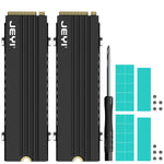 JEYI M.2 HeatSink for PS5 / mATX/MiniATX, Ultra Slim 7mm Height Low Profile Aluminum Convective NVMe Heatsink, Passive Heat Sinks with Fins, FinsCold 007-2-Pack