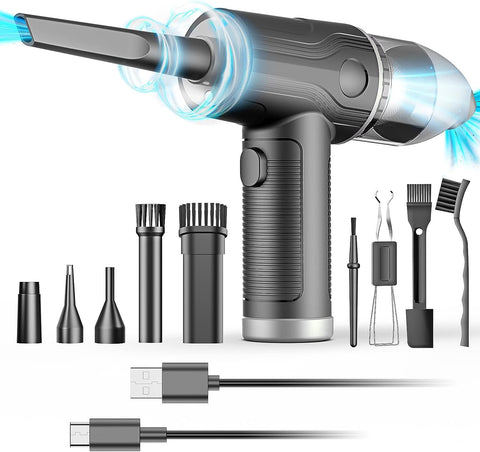 Keyboard Cleaner Compressed Air Duster 600000RPM Air Duster Compressed Air Replace Canned air Rechargeable Electric Air Duster & Vacuum 6000mAh for Computer Electronic