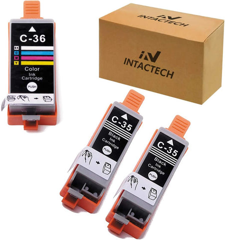 Intactech PGI-35 & CLI-36 Ink Cartridges Compatible with Canon PGI35 CLI36 Ink Use for Canon PIXMA iP110 iP100 mini260 mini320 TR150 Printer 3-Pack