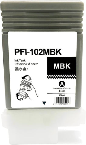 Primer Ink Compatible Ink Cartridge for Canon PFI-102 Matte Black(Pigment Ink) Compatible for imagePROGRAF iPF500/600/700 Inkjet Printers 1 PCS,130ML