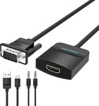 VENTION VGA to HDMI Adapter with Audio, 1.5FT (PC VGA Source Output to TV/Monitor with HDMI Connector), 1080P VGA to HDMI Converter Cable for Computer, Desktop, Laptop, PC, Monitor, HDTV