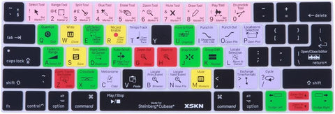 XSKN Steinberg Cubase Shortcut Design Silicone Keyboard Cover Skin for 2018 2017 2016 Released MacBook Pro with Touch Bar 13" and 15" Model Number A2159 A1706 A1707 A1989 A1990 US & EU Version
