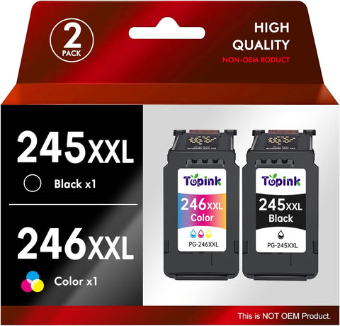 Printer Ink 245 246XL for Canon Ink Cartridges 245 and 246 Cannon Ink Cartage 245&246 XXL Combo Pack Ink Cartridge for Canon 245XL 246XL Combo Pack for MX490 MX492 MG2522 TS3122 TS3300 TS3322 TS3320