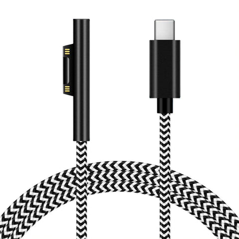 Sisyphy 6ft Nylon Braided Surface Connect to USB-C Charging Cable, Requires 45W 15V3A USBC Charger PD Power Supply, Compatible with Microsoft Surface Pro7 Go2 Pro6 5/4/3 Laptop1/2/3 & Surface Book