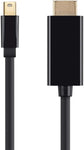 Monoprice Mini DisplayPort 1.2a to HDTV Cable - 3 Feet - Black | Supports Up to 4K Resolution And 3D Video - Select Series