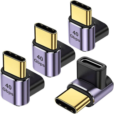 JINPINCABLE 40Gbps USB C Adapter,(4 Pack) 100W USB4 Adapter,8K@60Hz Video Output,Compatible with Thunderbolt 3/4,Type-c Extender for Steam Deck Nintendo Switch MacBook Pro iPad Pro Docking Station