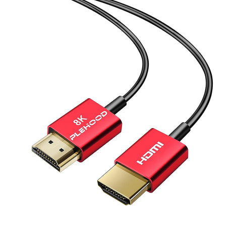 Plehood 8K HDMI Cable, Slim HDMI 2.1 Cable High Speed 48Gbps, Ultra Thin Cable ?3.6mm,4K@120Hz 8K@60Hz, Dynamic HDR, eARC, Dolby Vision?Short 0.5m(1.6ft