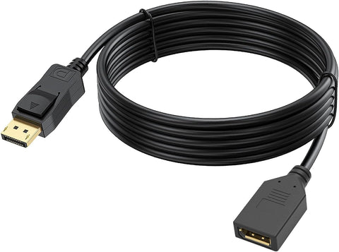 UVOOI DisplayPort DP Extension Cable 10FT, DisplayPort Male to Female Extension Cable Cord (4K@60Hz 2K@144Hz 1080P)