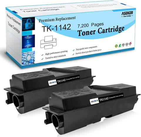 ASEKER Compatible Toner Cartridge TK1142 TK-1142 TK 1142 1T02ML0US0 for Kyocera MITA FS-1035MFP FS-1135MFP Kyocera ECOSYS M2035dn M2535dn Printers High Yield 7200 Pages (Black,2pack)