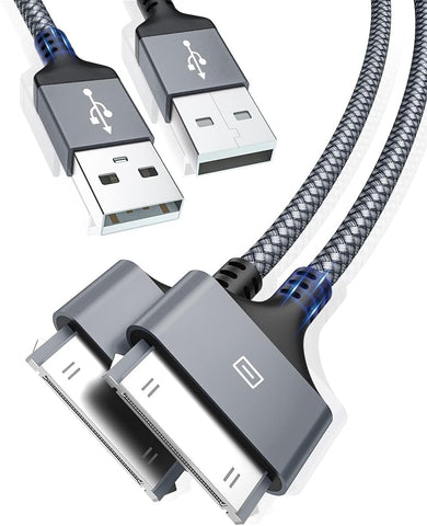 iPod Charger Cable 6.6FT 2PCS,AkoaDa Apple Certified 30Pin Charger USB Sync Cable,USB iPad 2 Charger High Speed Sync Charging Cord Cables for iPhone 4 4s 3G 3GS iPod Classic iPad 1 2 3 iPod Touch Nano