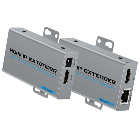 HDMI Extender Over IP Over Cat5e/6 Cable Up to 150m/492ft 1080P with Local HDMI Loopout 1-to-Many HDMI LAN Network Ethernet Transmission Receiver