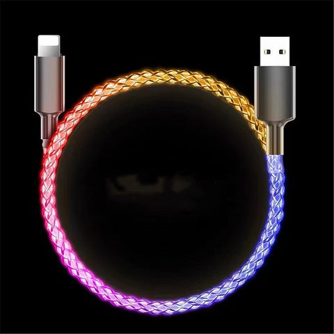 KBG Phone Charger Cable, Light Up Lightning Cable, Christmas Light Phone USB to Lightning Fast Charging Cable for iPhone 13 Pro Max 12 11 X XS XR 8 7 6 5 Plus and More (RGB Light Gradual, 3.3 FT)
