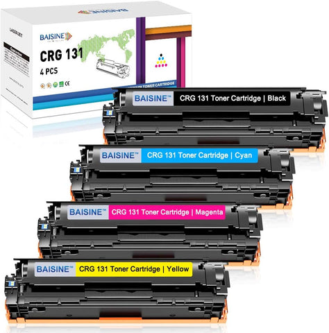 BAISINE Compatible MF8280Cw Toner Cartridge Replacement for Canon 131 131H Toner for Canon ImageCLASS MF628Cw MF8280Cw LBP7110Cw MF624Cw MF8280 Laser Printer Ink (Black, Cyan, Magenta, Yellow, 4 Pack)