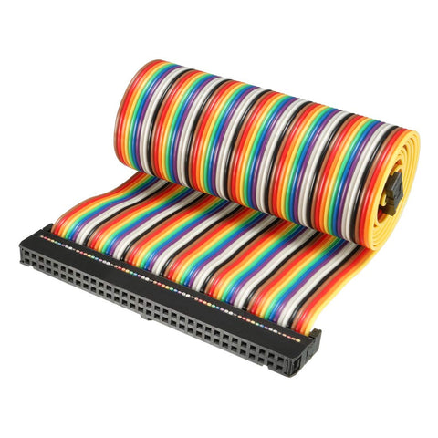 uxcell IDC Rainbow Wire Flat Ribbon Cable 64 Pins 66cm Length 2.54mm Pitch Type-C