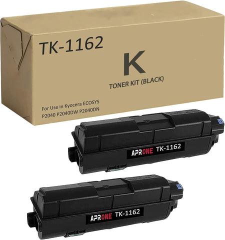 APRONE TK1162 TK-1162 Toner Cartridge Replacement for Kyocera TK-1162 1T02RY0US0 Use for ECOSYS P2040 P2040DW P2040DN Printer 7,200 Pages Extra High Capacity (Black,2-Pack)