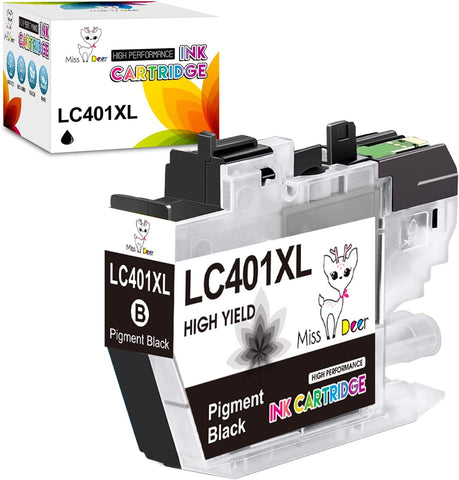 Miss Deer LC401XL Black Ink Cartridge High Yield Compatible Replacement for Brother LC401 LC401 XL, Work with Brother MFC-J1010DW, MFC-J1012DW and MFC-J1170DW