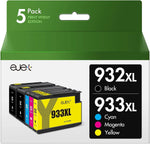 932XL 933XL Ink Cartridges Combo Pack High Yield Compatible for HP 932 932XL 933 933XL Ink Cartridges for HP Printers Officejet 6100 6600 6700 7110 7610 7612, N9H69FN (2 Black, Cyan, Magenta, Yellow)