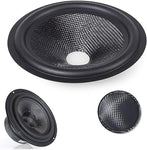 Kalevel Subwoofer Speaker Cone Loudspeaker Cover Fabric Cone Black Bass Fiber Speaker Cover Rubber Edge with Dust Caps 4 Inch
