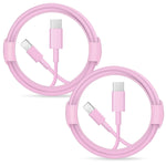 iPhone Fast Charger Lightning Cable [Apple MFi Certified] 2-Pack USB-C to Lightning Cable (6.6Ft) Fast Charging Compatible with iPhone14/14 Plus/14 Pro/14 Pro Max/13/13pro/12/12 Pro/12 Pro/iPad(Pink)