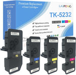 LAIPENG 4 Colors Compatible Toner Cartridges TK5232 TK-5232, 2600 Pages for Black, 2200 Pages for Cyan Magenta Yellow, for Kyocera ECOSYS P5021cdn P5021cdw M5521cdn M5521cdw Laser Printers