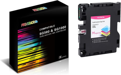 PRINTANDINK SG500 SG1000 Sublimation Ink Cartridges Compatible with Sawgrass Virtuoso SG500 SG1000 New firmware 3.03(Magenta)