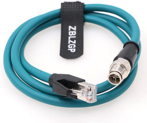 ZBLZGP M12 8 Pin X-Code Male to RJ45 Cat6a Ethernet Shielded Cable for Cognex Industrial Camera (1M)