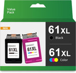 InkNI Compatible Ink Cartridge Replacement for HP 61XL (Black, Tri-Color)